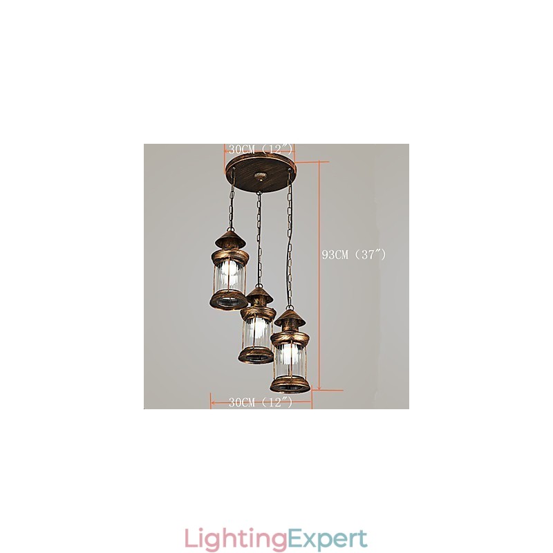 Rustic Lodge Vintage Retro Mini Style Metal Pendant Light