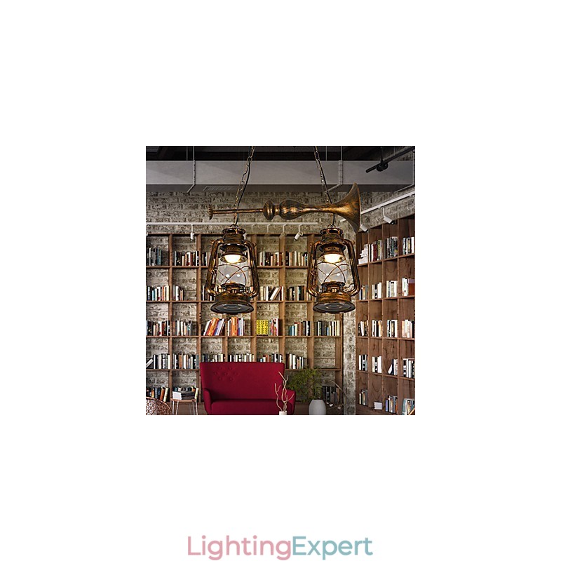 Rustic Lodge Vintage Retro Mini Style Metal Pendant Light