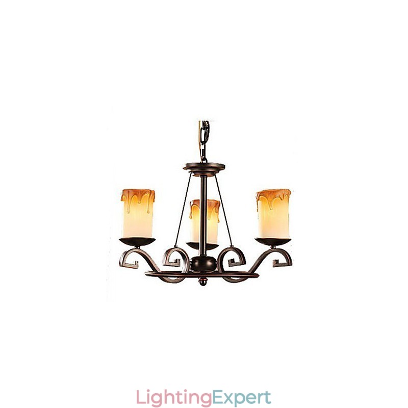 Study The Antique Candle lamp Iron Chandelier