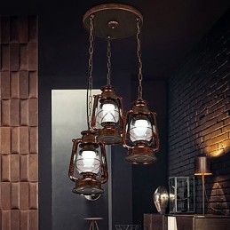 Rustic Lodge Vintage Retro Mini Style Metal Pendant Light