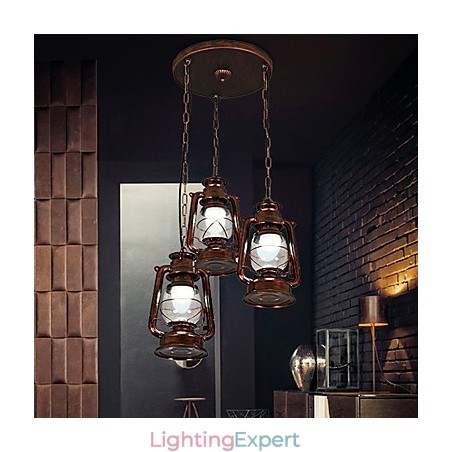 Rustic Lodge Vintage Retro Mini Style Metal Pendant Light