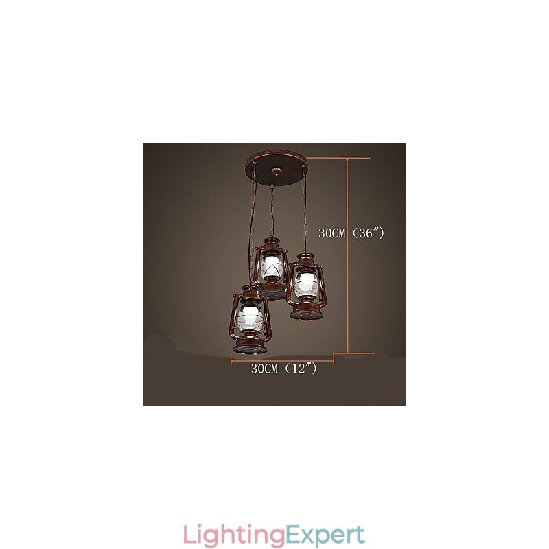 Rustic Lodge Vintage Retro Mini Style Metal Pendant Light
