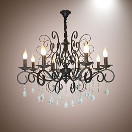 8 Head Of European Style Crystal Lamp Metal Chandelier Lighting