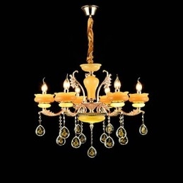 Traditional Classic Zinc Alloy Feature for Crystal Mini Style Metal 6 Bulbs Chandelier