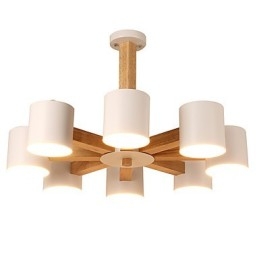 8 Lights Chandelier Modern Contemporary Traditional Classic Vintage Country Wood Feature for Wood