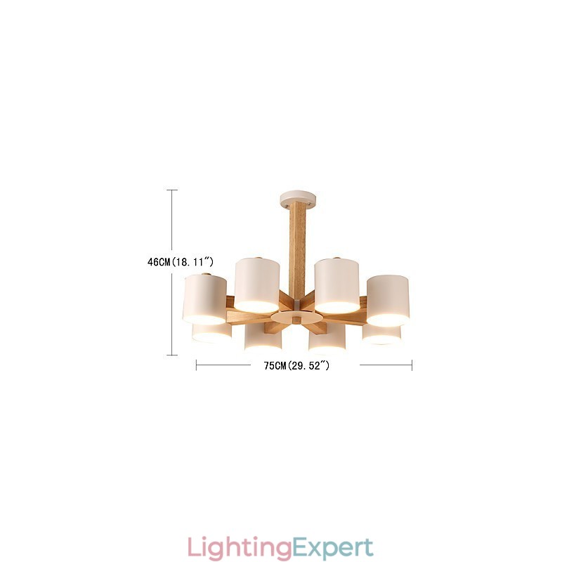 8 Lights Chandelier Modern Contemporary Traditional Classic Vintage Country Wood Feature for Wood