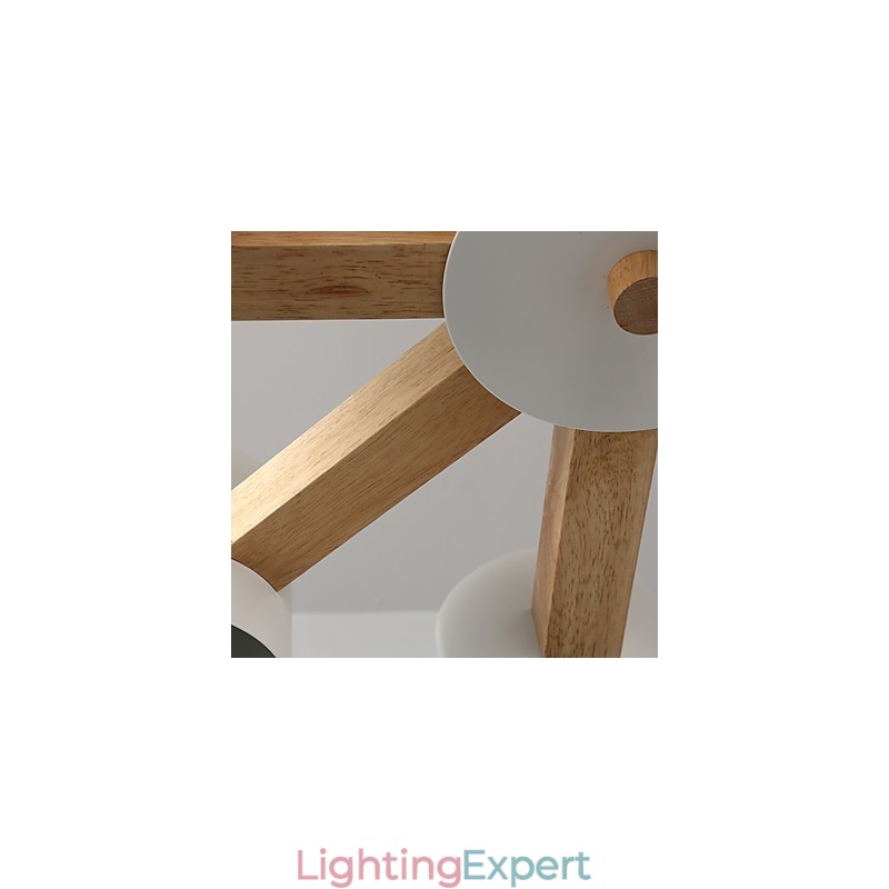8 Lights Chandelier Modern Contemporary Traditional Classic Vintage Country Wood Feature for Wood