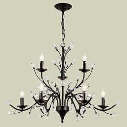 9 Lights Crystal Chandelier Modern Contemporary Traditional Classic Vintage Retro Country Painting Feature