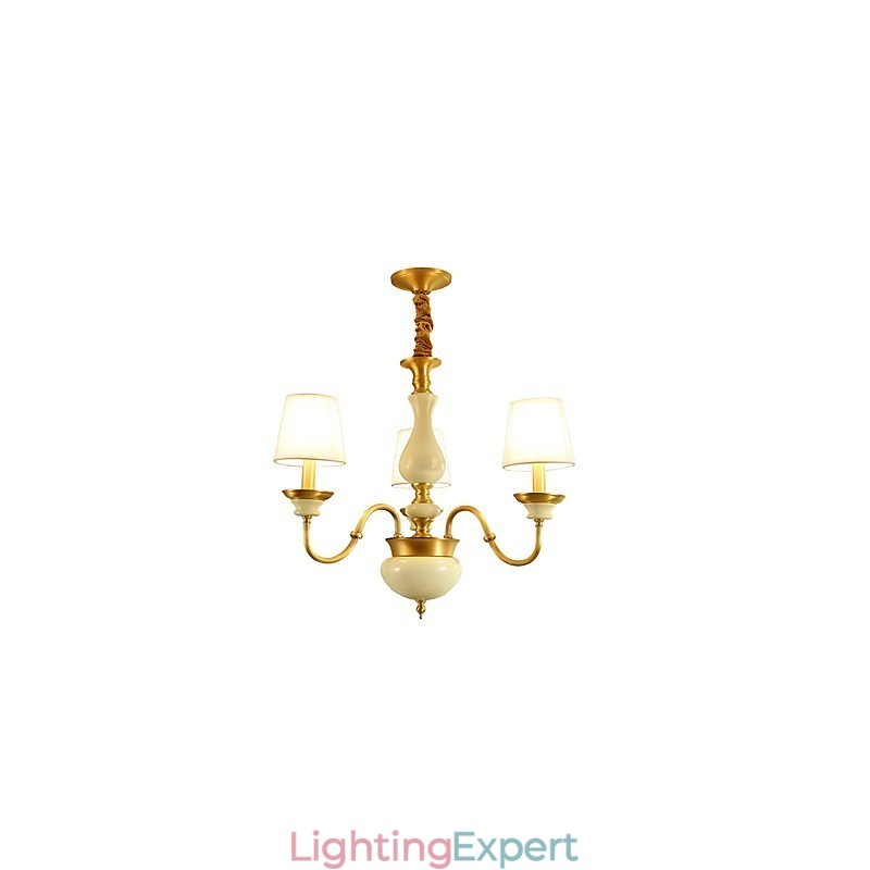 All Copper Chandelier Jade Decorative Chandelier