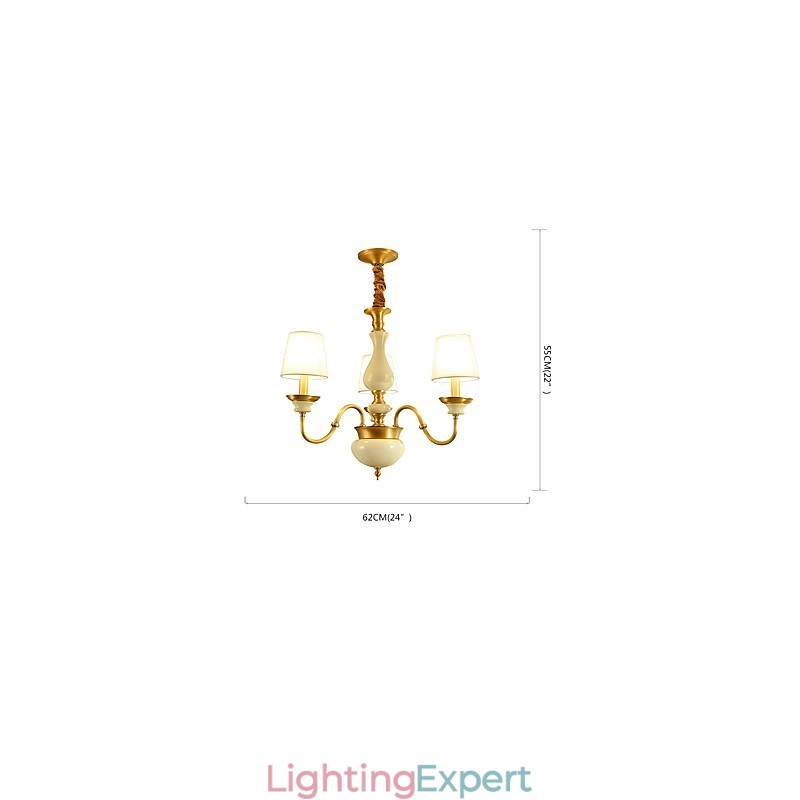 All Copper Chandelier Jade Decorative Chandelier