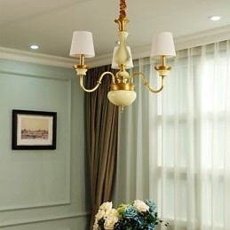 All Copper Chandelier Jade Decorative Chandelier
