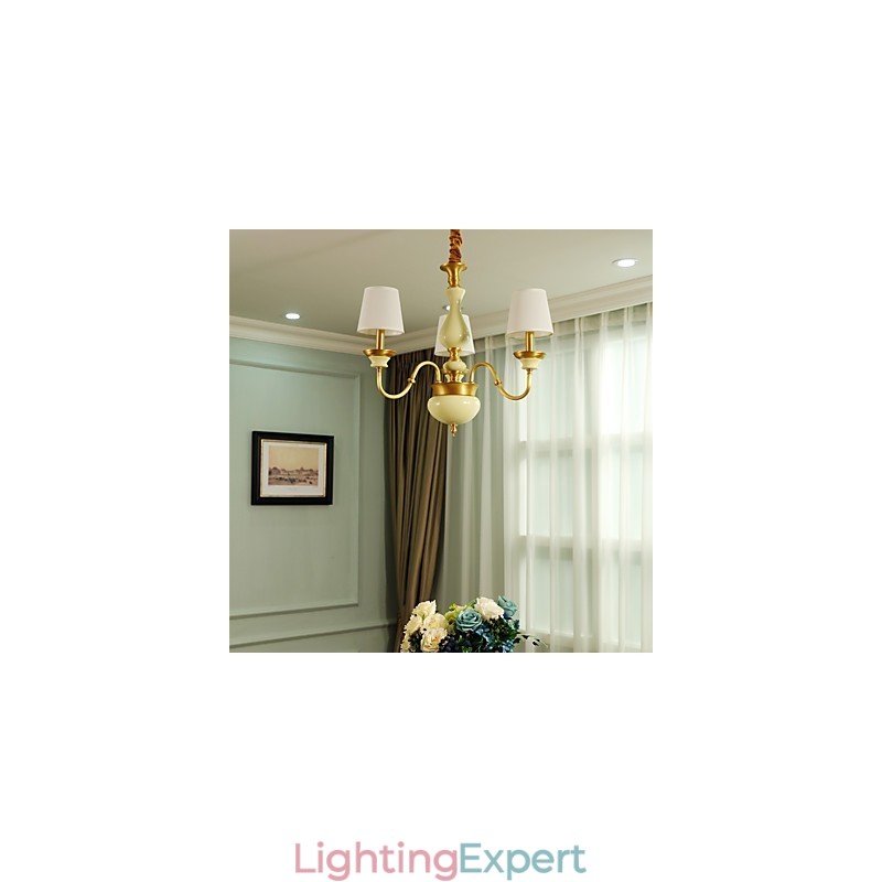 All Copper Chandelier Jade Decorative Chandelier