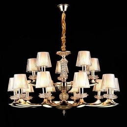 Pendant Light Zinc Alloy Feature for Crystal Mini Style Metal Indoors Shops 15 Bulbs