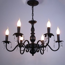 European Style Chandelier Candle Crystal Lamp Simple Iron Art Lamp Decorative Lamp
