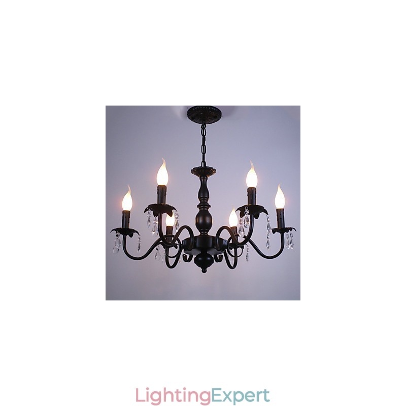 European Style Chandelier Candle Crystal Lamp Simple Iron Art Lamp Decorative Lamp