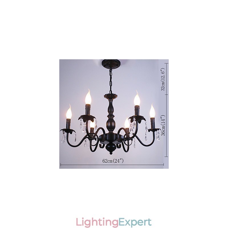European Style Chandelier Candle Crystal Lamp Simple Iron Art Lamp Decorative Lamp