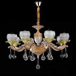 Traditional Classic Zinc Alloy Feature for Crystal Mini Style Metal 8 Bulbs Chandelier