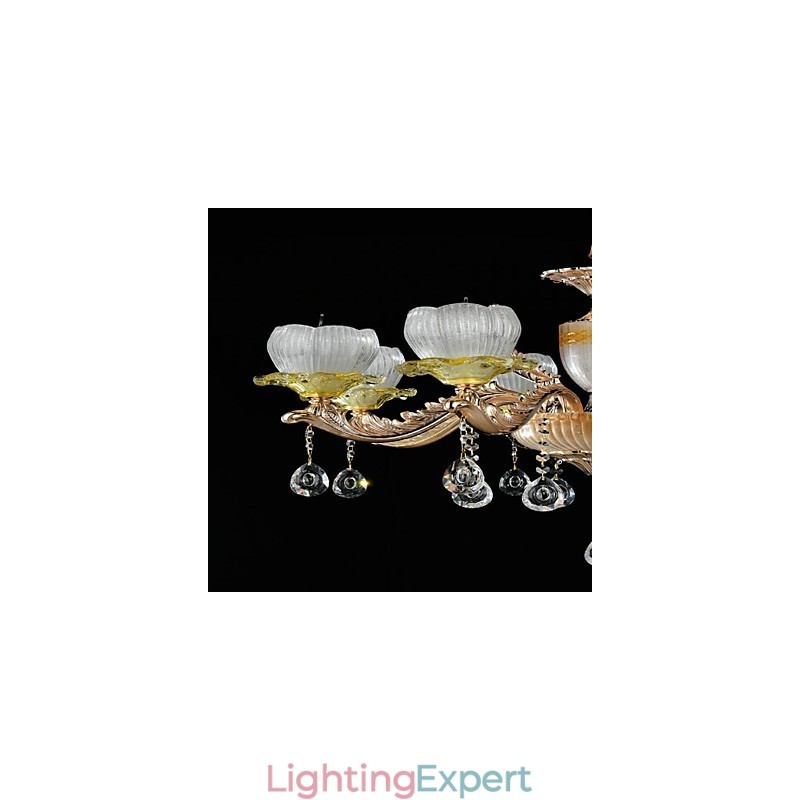 Traditional Classic Zinc Alloy Feature for Crystal Mini Style Metal 8 Bulbs Chandelier