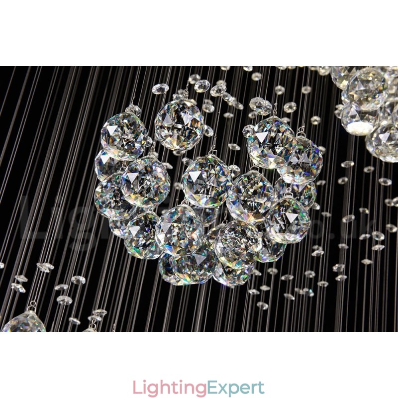 Extra Length 5 Meter Crystal Long Drop Ceiling Pendant Light Modern Chandelier Home Hanging Lighting Chandelier Lamps Fixtures