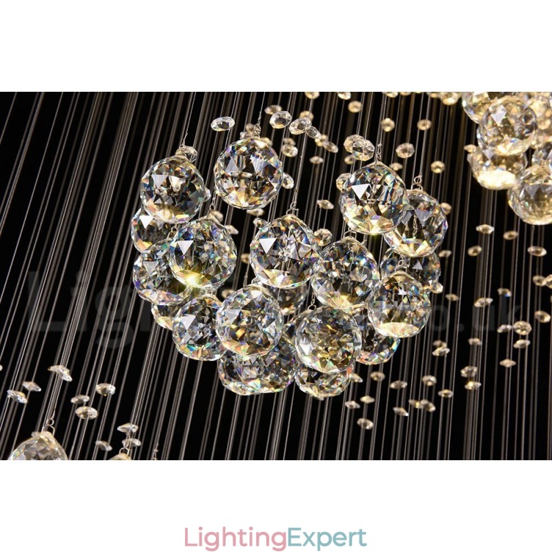 Extra Length 5 Meter Crystal Long Drop Ceiling Pendant Light Modern Chandelier Home Hanging Lighting Chandelier Lamps Fixtures