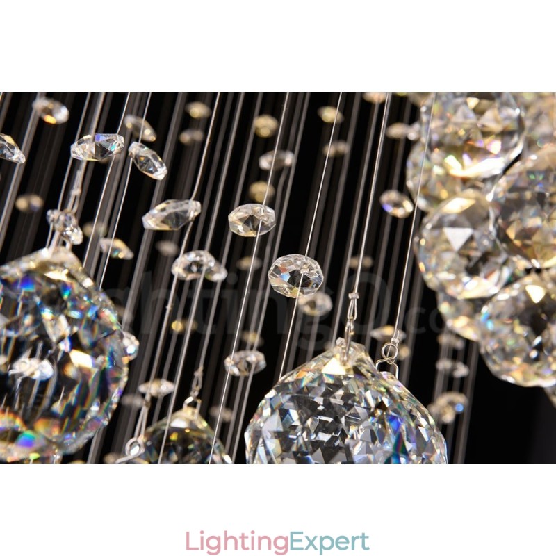 Extra Length 5 Meter Crystal Long Drop Ceiling Pendant Light Modern Chandelier Home Hanging Lighting Chandelier Lamps Fixtures