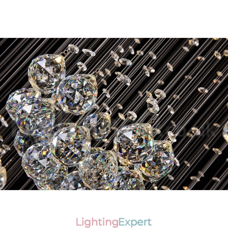 Extra Length 5 Meter Crystal Long Drop Ceiling Pendant Light Modern Chandelier Home Hanging Lighting Chandelier Lamps Fixtures