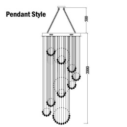 Extra Length 5 Meter Crystal Long Drop Ceiling Pendant Light Modern Chandelier Home Hanging Lighting Chandelier Lamps Fixtures