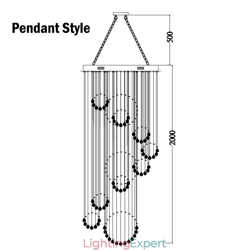 Extra Length 5 Meter Crystal Long Drop Ceiling Pendant Light Modern Chandelier Home Hanging Lighting Chandelier Lamps Fixtures