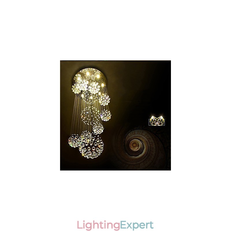 Extra Length 5 Meter Crystal Long Drop Ceiling Pendant Light Modern Chandelier Home Hanging Lighting Chandelier Lamps Fixtures