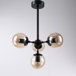 Four Light Post Modern Europe Style Modo Metal Glass Pendant Lamp the Foyer Decorate Industrial Chandelier Lamp