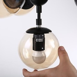 Four Light Post Modern Europe Style Modo Metal Glass Pendant Lamp the Foyer Decorate Industrial Chandelier Lamp