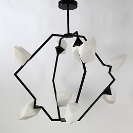 Nine Light Post Modern Metal with Glass Peach Chandelier Lamp the Canteen Decorate Pendant Lamp