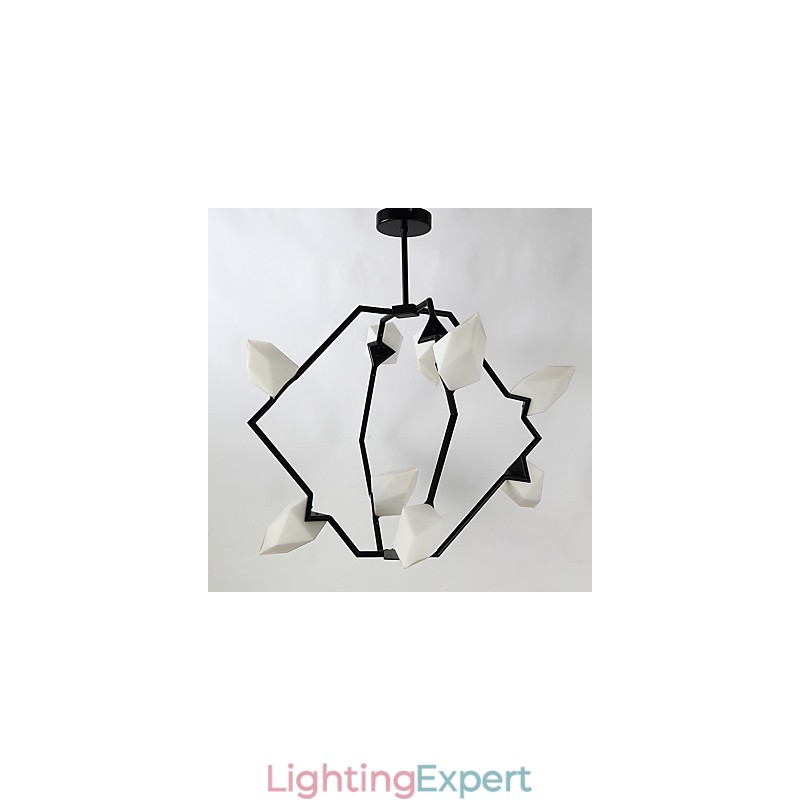Nine Light Post Modern Metal with Glass Peach Chandelier Lamp the Canteen Decorate Pendant Lamp