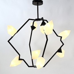 Nine Light Post Modern Metal with Glass Peach Chandelier Lamp the Canteen Decorate Pendant Lamp