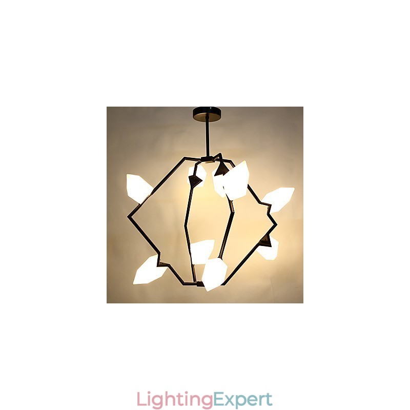 Nine Light Post Modern Metal with Glass Peach Chandelier Lamp the Canteen Decorate Pendant Lamp