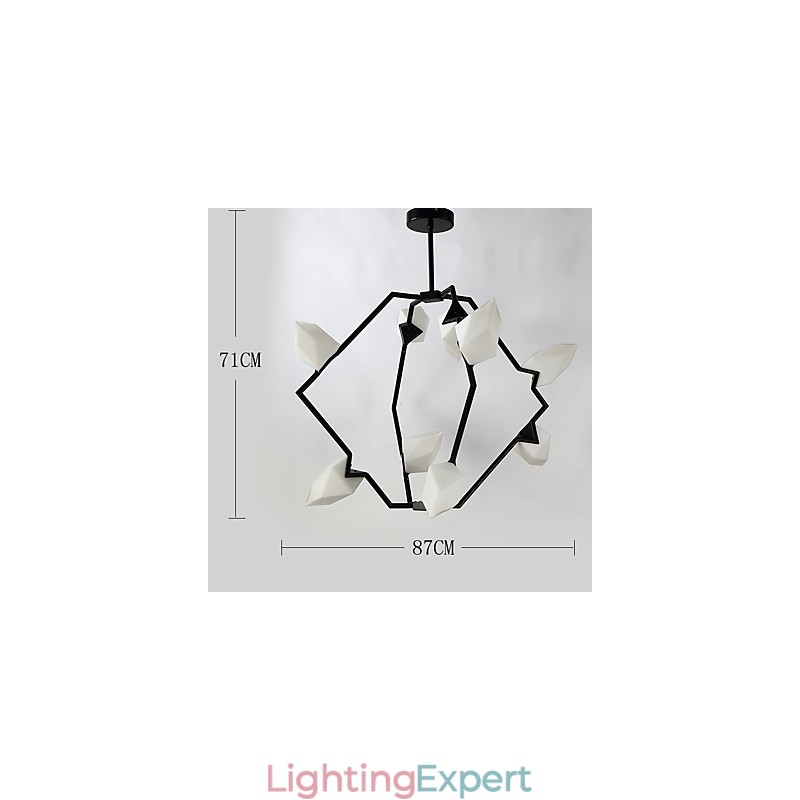 Nine Light Post Modern Metal with Glass Peach Chandelier Lamp the Canteen Decorate Pendant Lamp