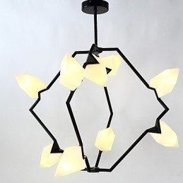 Nine Light Post Modern Metal with Glass Peach Chandelier Lamp the Canteen Decorate Pendant Lamp