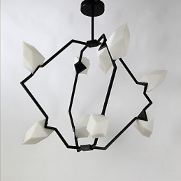 Nine Light Post Modern Metal with Glass Peach Chandelier Lamp the Canteen Decorate Pendant Lamp