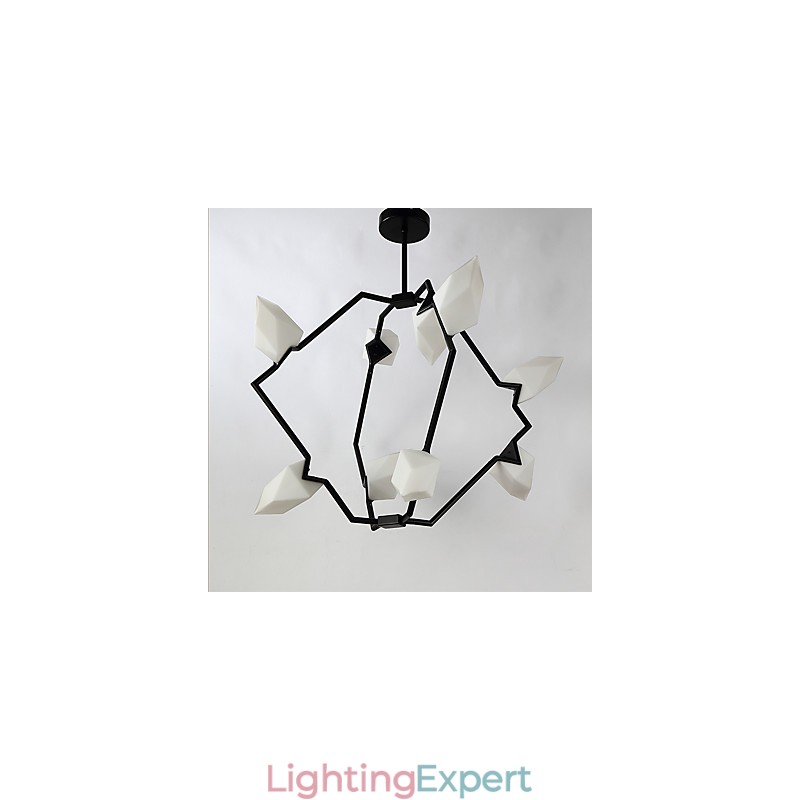 Nine Light Post Modern Metal with Glass Peach Chandelier Lamp the Canteen Decorate Pendant Lamp
