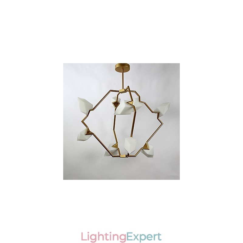 Nine Light Post Modern Metal with Glass Peach Chandelier Lamp the Canteen Decorate Pendant Lamp