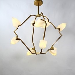 Nine Light Post Modern Metal with Glass Peach Chandelier Lamp the Canteen Decorate Pendant Lamp