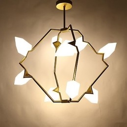 Nine Light Post Modern Metal with Glass Peach Chandelier Lamp the Canteen Decorate Pendant Lamp