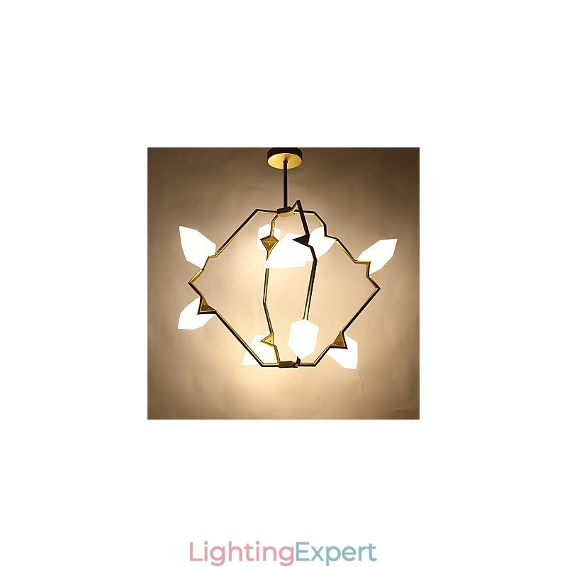 Nine Light Post Modern Metal with Glass Peach Chandelier Lamp the Canteen Decorate Pendant Lamp