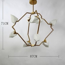 Nine Light Post Modern Metal with Glass Peach Chandelier Lamp the Canteen Decorate Pendant Lamp