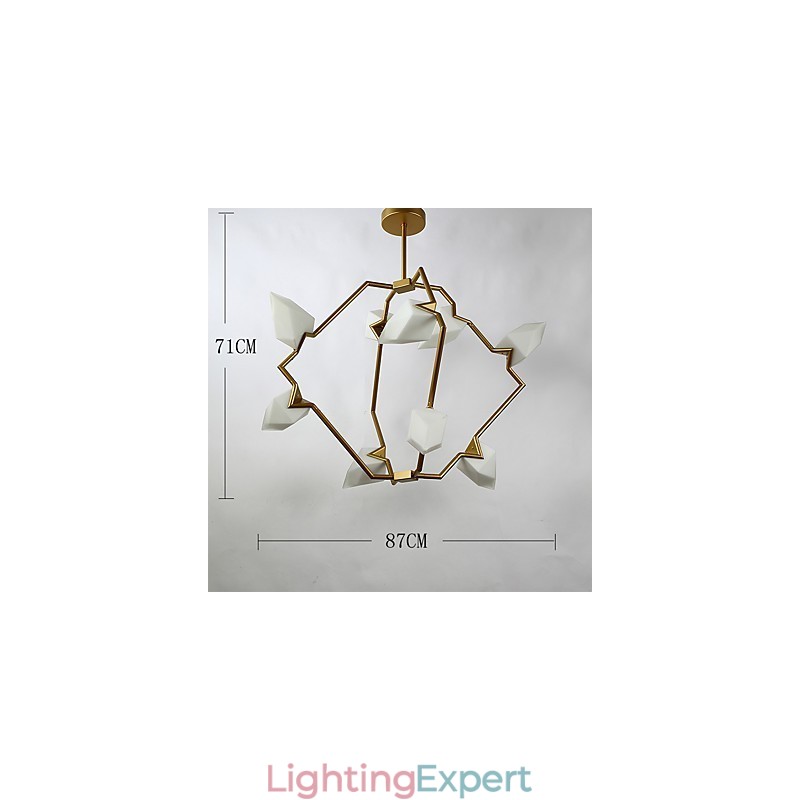Nine Light Post Modern Metal with Glass Peach Chandelier Lamp the Canteen Decorate Pendant Lamp