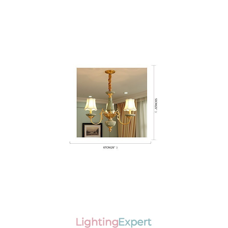 All Copper Chandelier Jade Decorative Chandelier OP0