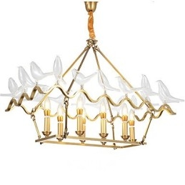 Modern Contemporary Brass Feature for Designers Metal Chandelier