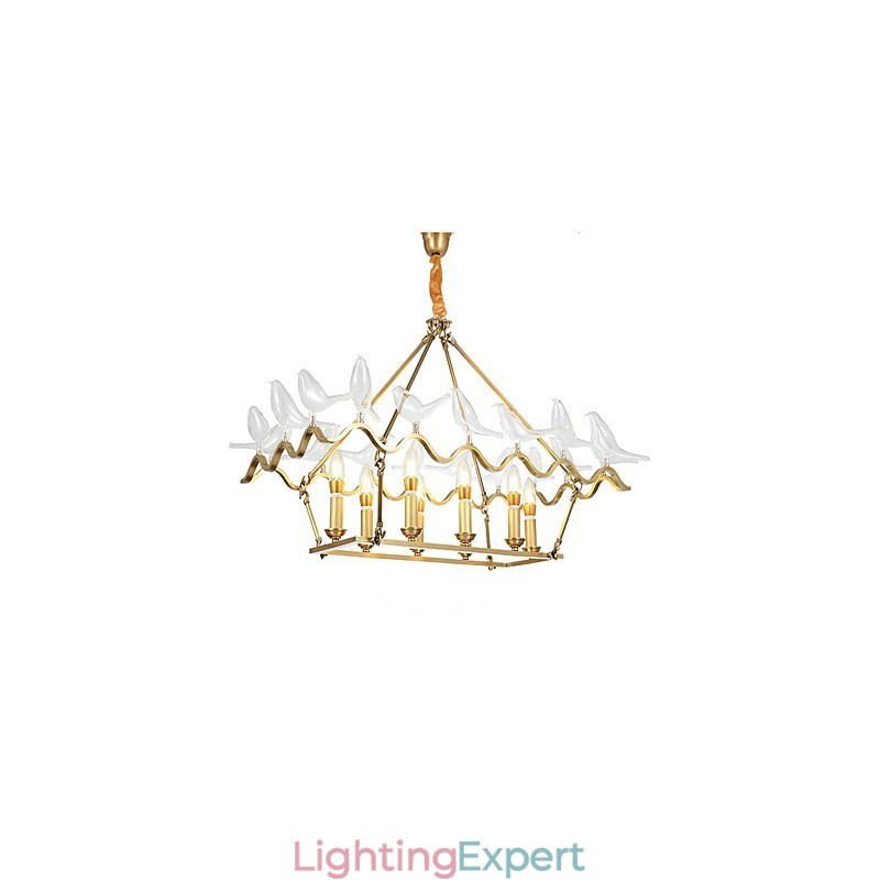 Modern Contemporary Brass Feature for Designers Metal Chandelier