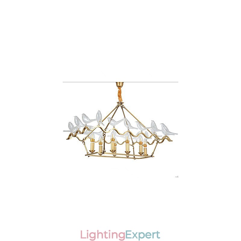 Modern Contemporary Brass Feature for Designers Metal Chandelier