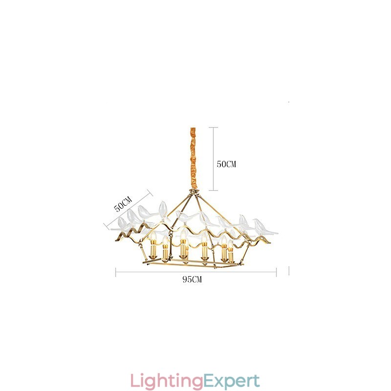 Modern Contemporary Brass Feature for Designers Metal Chandelier